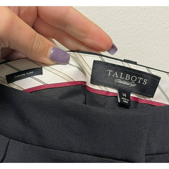 TALBOTS Signature Flare Leg Black Wool Blend Trouser Pants Size 14 - Picture 4 of 12